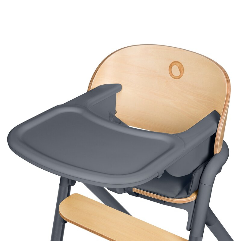Scaun de masa multifunctional Celia, Lionelo, Din lemn de fag, 6 luni- adult, Reglabil pe inaltime, Spatar lat, Sezut ergonomic, Tavita silicon, Suport de picioare reglabil, Greutate maxima 90 Kg, Gri [17]