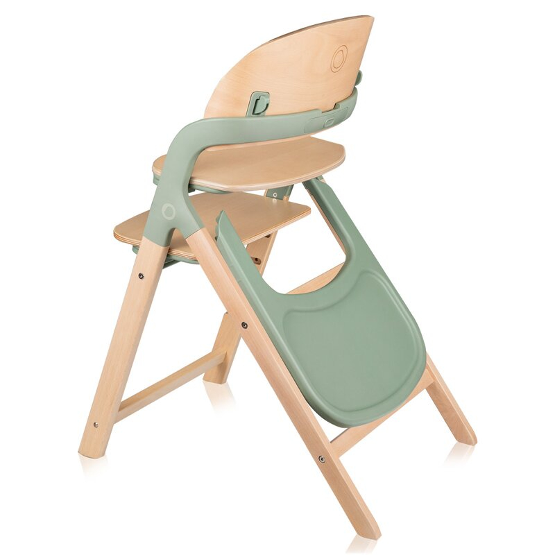 Scaun de masa multifunctional Megan, Lionelo, Din lemn de fag, 6 luni- adult, Reglabil pe inaltime, Husa impermeabila, Tavita silicon, Suport de picioare reglabil, Greutate maxima 110 Kg, Verde [8]