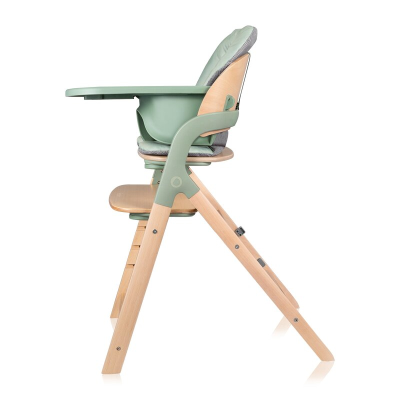 Scaun de masa multifunctional Megan, Lionelo, Din lemn de fag, 6 luni- adult, Reglabil pe inaltime, Husa impermeabila, Tavita silicon, Suport de picioare reglabil, Greutate maxima 110 Kg, Verde [6]