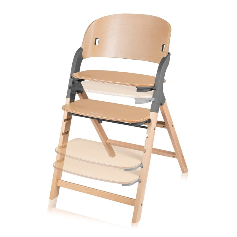Scaun de masa multifunctional Megan, Lionelo, Din lemn de fag, 6 luni- adult, Reglabil pe inaltime, Husa impermeabila, Tavita silicon, Suport de picioare reglabil, Greutate maxima 110 Kg, Gri [10]