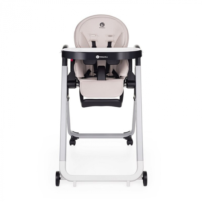 Scaun de masa, Petite&Mars, Tasty, Multifunctional, Pana la 15 kg, Reglabil pe inaltime in 7 pozitii, Spatar reglabil pana la 175 grade, Suport picioare si tavita reglabile, Cu roti, Aluminiu, Jasmine [1]