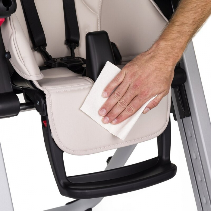Scaun de masa, Petite&Mars, Tasty, Multifunctional, Pana la 15 kg, Reglabil pe inaltime in 7 pozitii, Spatar reglabil pana la 175 grade, Suport picioare si tavita reglabile, Cu roti, Aluminiu, Jasmine [12]
