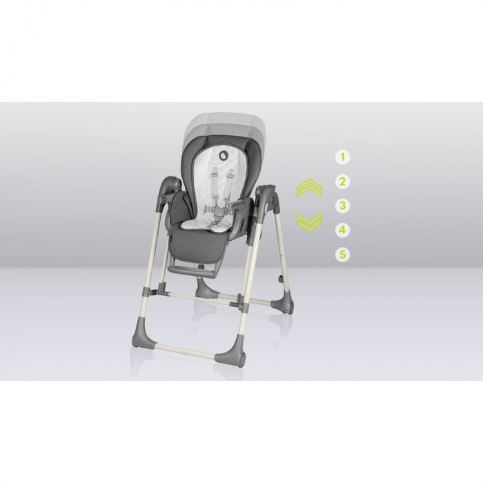 Scaun de masa si balansoar, Lionelo, Laurice, 2 in 1, Transformabil, Multifunctional, Inaltime si spatar reglabile, Cu melodii de leagan, 0 luni+, Conform cu standardele europene de securitate EN 1498 [4]