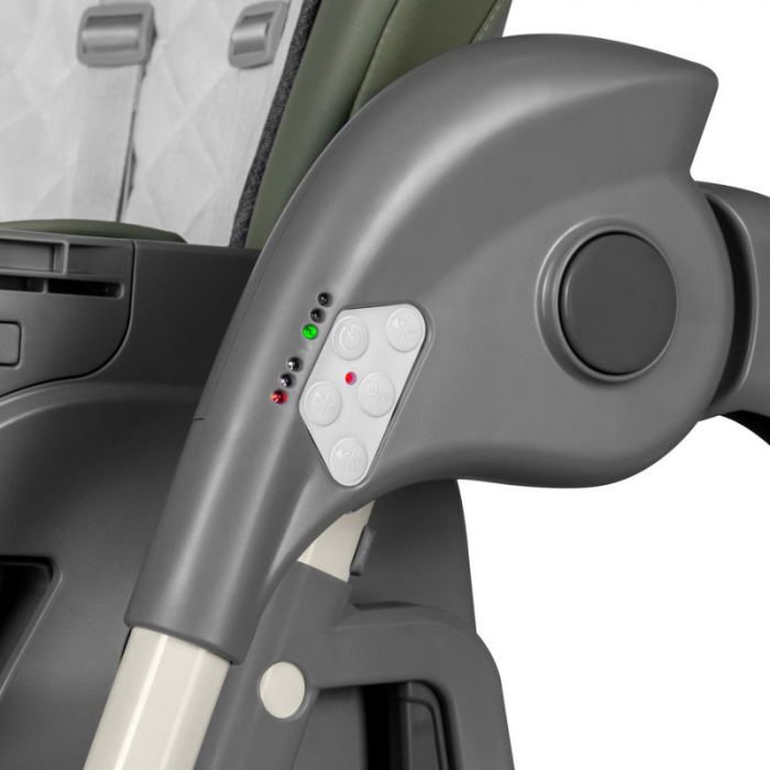 Scaun de masa si balansoar, Lionelo, Laurice, 2 in 1, Transformabil, Multifunctional, Inaltime si spatar reglabile, Cu melodii de leagan, 0 luni+, Conform cu standardele europene de securitate EN 1498 [34]