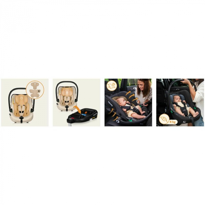 Scoica auto, Lionelo, i-Size Astrid, 0-13 Kg, 40-87 cm, Cu maner si capotina reglabile, Cu protectie laterala avansata, Salteluta confortabila, Testat ADAC, Conform cu standardul european de securitat [41]
