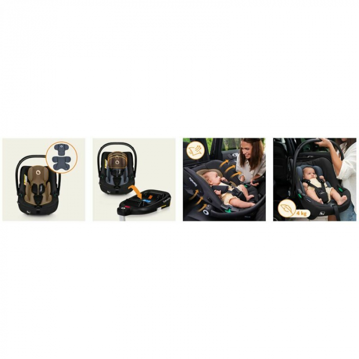 Scoica auto, Lionelo, i-Size Astrid, 0-13 Kg, 40-87 cm, Cu maner si capotina reglabile, Cu protectie laterala avansata, Salteluta confortabila, Testat ADAC, Conform cu standardul european de securitat [34]