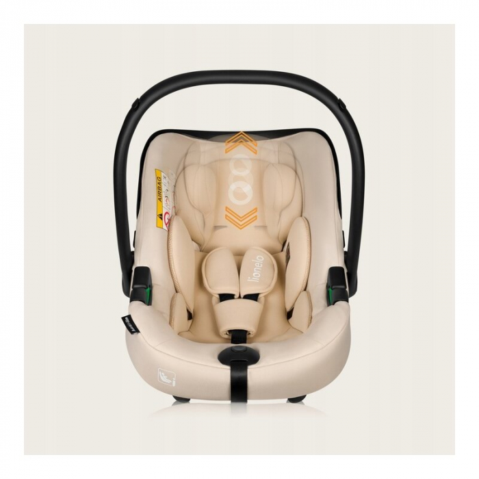 Scoica auto, Lionelo, i-Size Astrid, Include baza Isofix, 0-13 Kg, 40-87 cm, Cu maner si capotina reglabile, Cu protectie laterala avansata, Salteluta confortabila, Testat ADAC, Conform cu R129, Bej [23]
