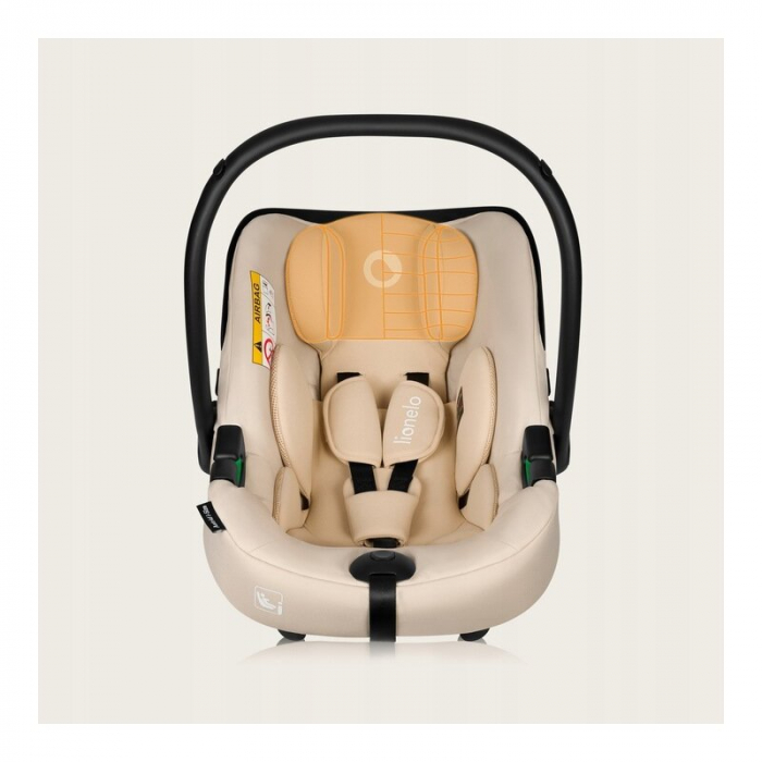 Scoica auto, Lionelo, i-Size Astrid, Include baza Isofix, 0-13 Kg, 40-87 cm, Cu maner si capotina reglabile, Cu protectie laterala avansata, Salteluta confortabila, Testat ADAC, Conform cu R129, Bej [22]