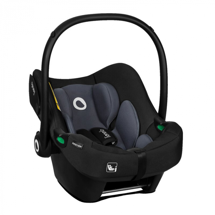 Scoica auto, Lionelo, i-Size Astrid, Include baza Isofix, 0-13 Kg, 40-87 cm, Cu maner si capotina reglabile, Cu protectie laterala avansata, Salteluta confortabila, Testat ADAC, Conform cu R129, Negru [10]
