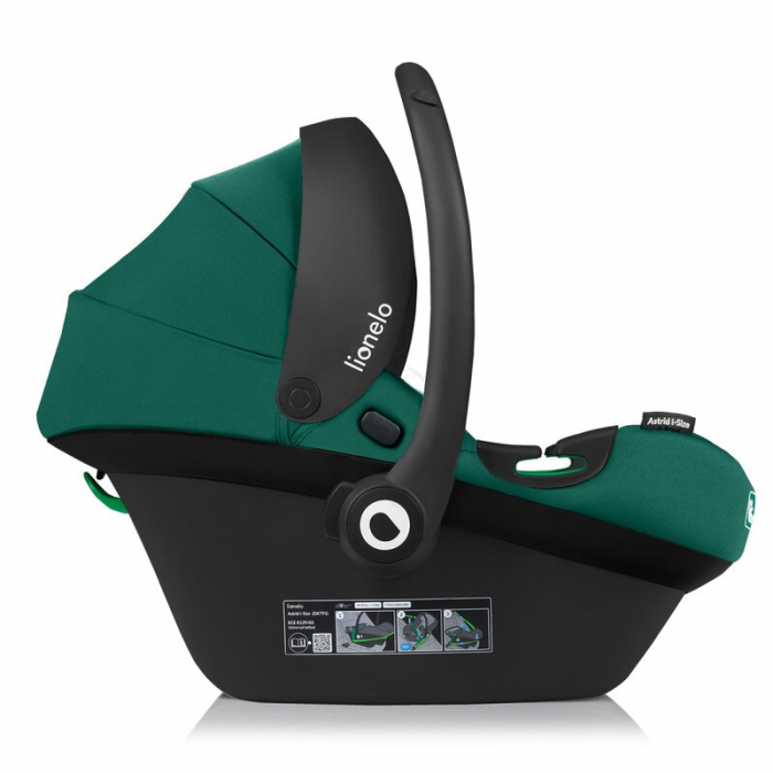 Scoica auto, Lionelo, i-Size Astrid, Include baza Isofix, 0-13 Kg, 40-87 cm, Cu maner si capotina reglabile, Cu protectie laterala avansata, Salteluta confortabila, Testat ADAC, Conform cu R129, Verde [8]