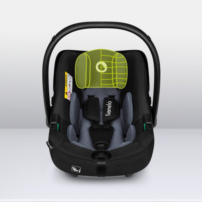 Scoica auto, Lionelo, i-Size Astrid, Include baza Isofix, 0-13 Kg, 40-87 cm, Cu maner si capotina reglabile, Cu protectie laterala avansata, Salteluta confortabila, Testat ADAC, Conform cu R129, Negru [22]
