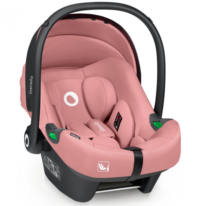 Scoica auto, Lionelo, i-Size Astrid, Include baza Isofix, 0-13 Kg, 40-87 cm, Cu maner si capotina reglabile, Cu protectie laterala avansata, Salteluta confortabila, Testat ADAC, Conform cu R129, Roz [11]
