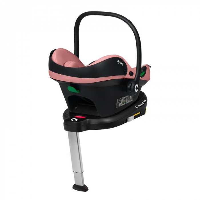 Scoica auto, Lionelo, i-Size Astrid, Include baza Isofix, 0-13 Kg, 40-87 cm, Cu maner si capotina reglabile, Cu protectie laterala avansata, Salteluta confortabila, Testat ADAC, Conform cu R129, Roz [7]
