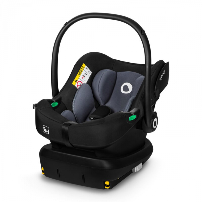 Scoica auto, Lionelo, i-Size Astrid, Include baza Isofix, 0-13 Kg, 40-87 cm, Cu maner si capotina reglabile, Cu protectie laterala avansata, Salteluta confortabila, Testat ADAC, Conform cu R129, Negru [4]