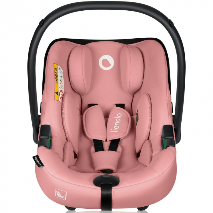 Scoica auto, Lionelo, i-Size Astrid, Include baza Isofix, 0-13 Kg, 40-87 cm, Cu maner si capotina reglabile, Cu protectie laterala avansata, Salteluta confortabila, Testat ADAC, Conform cu R129, Roz [14]
