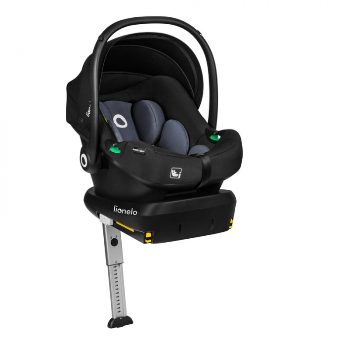 Scoica auto, Lionelo, i-Size Astrid, Include baza Isofix, 0-13 Kg, 40-87 cm, Cu maner si capotina reglabile, Cu protectie laterala avansata, Salteluta confortabila, Testat ADAC, Conform cu R129, Negru [3]
