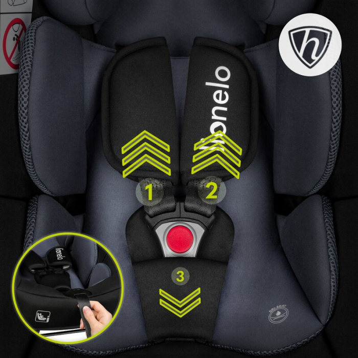 Scoica auto, Lionelo, i-Size Astrid, Include baza Isofix, 0-13 Kg, 40-87 cm, Cu maner si capotina reglabile, Cu protectie laterala avansata, Salteluta confortabila, Testat ADAC, Conform cu R129, Negru [27]
