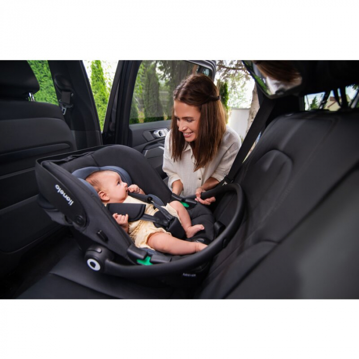 Scoica auto, Lionelo, i-Size Astrid, Include baza Isofix, 0-13 Kg, 40-87 cm, Cu maner si capotina reglabile, Cu protectie laterala avansata, Salteluta confortabila, Testat ADAC, Conform cu R129, Verde [13]