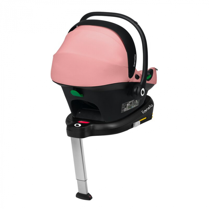 Scoica auto, Lionelo, i-Size Astrid, Include baza Isofix, 0-13 Kg, 40-87 cm, Cu maner si capotina reglabile, Cu protectie laterala avansata, Salteluta confortabila, Testat ADAC, Conform cu R129, Roz [4]