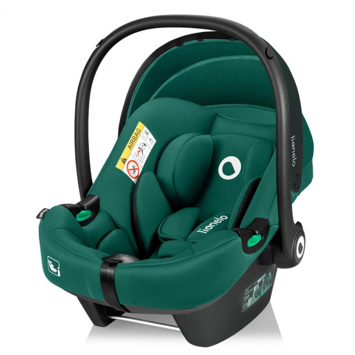 Scoica auto, Lionelo, i-Size Astrid, Include baza Isofix, 0-13 Kg, 40-87 cm, Cu maner si capotina reglabile, Cu protectie laterala avansata, Salteluta confortabila, Testat ADAC, Conform cu R129, Verde [4]