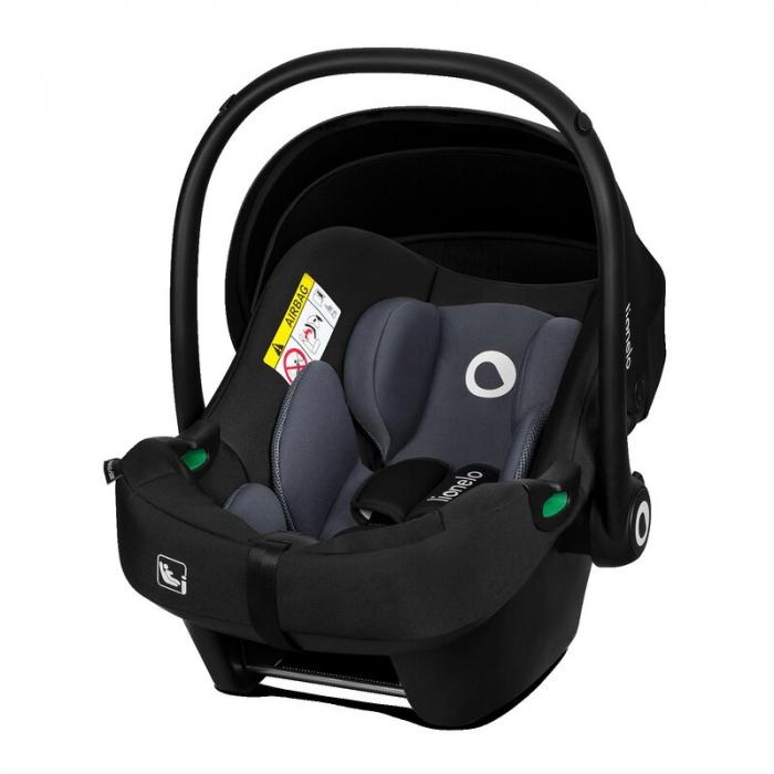 Scoica auto, Lionelo, i-Size Astrid, Include baza Isofix, 0-13 Kg, 40-87 cm, Cu maner si capotina reglabile, Cu protectie laterala avansata, Salteluta confortabila, Testat ADAC, Conform cu R129, Negru [9]