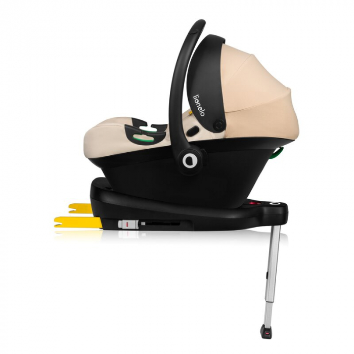 Scoica auto, Lionelo, i-Size Astrid, Include baza Isofix, 0-13 Kg, 40-87 cm, Cu maner si capotina reglabile, Cu protectie laterala avansata, Salteluta confortabila, Testat ADAC, Conform cu R129, Bej [15]