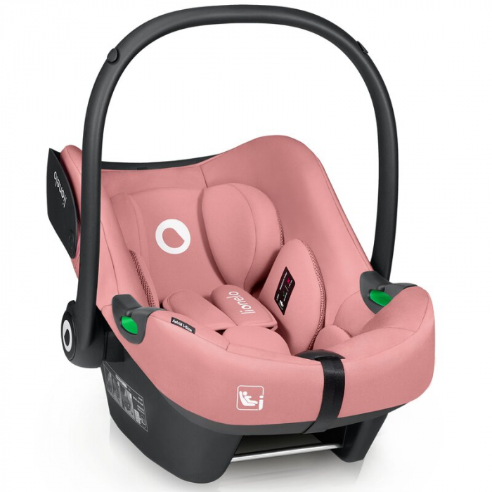 Scoica auto, Lionelo, i-Size Astrid, Include baza Isofix, 0-13 Kg, 40-87 cm, Cu maner si capotina reglabile, Cu protectie laterala avansata, Salteluta confortabila, Testat ADAC, Conform cu R129, Roz [10]