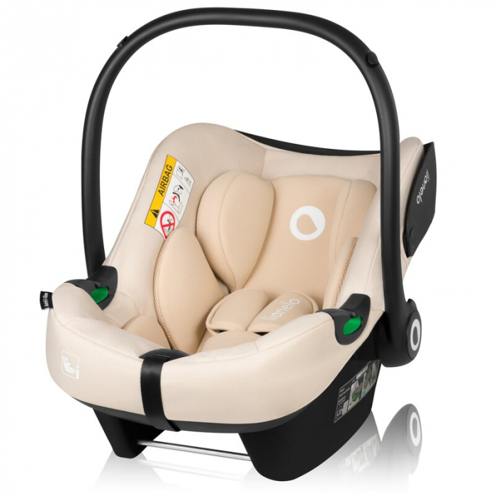 Scoica auto, Lionelo, i-Size Astrid, Include baza Isofix, 0-13 Kg, 40-87 cm, Cu maner si capotina reglabile, Cu protectie laterala avansata, Salteluta confortabila, Testat ADAC, Conform cu R129, Bej [7]