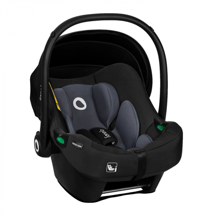Scoica auto, Lionelo, i-Size Astrid, Include baza Isofix, 0-13 Kg, 40-87 cm, Cu maner si capotina reglabile, Cu protectie laterala avansata, Salteluta confortabila, Testat ADAC, Conform cu R129, Negru [11]