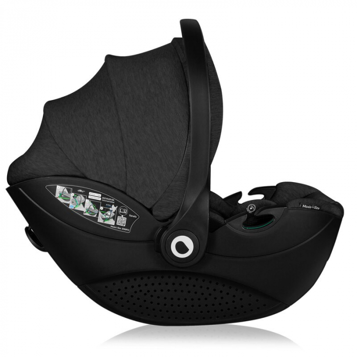 Scoica auto, Lionelo, Moxie, i-Size, 40-87 cm, Tetiera reglabila, intarita cu spuma de memorie, Carcasa ventilata, Din bambus, Protectie avansata, Conform cu R129, Negru [3]