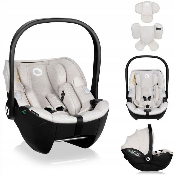 Scoica auto, Lionelo, Moxie, i-Size, 40-87 cm, Tetiera reglabila, intarita cu spuma de memorie, Carcasa ventilata, Din bambus, Protectie avansata, Conform cu R129, Bej [5]