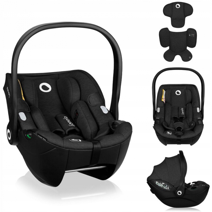 Scoica auto, Lionelo, Moxie, i-Size, 40-87 cm, Tetiera reglabila, intarita cu spuma de memorie, Carcasa ventilata, Din bambus, Protectie avansata, Conform cu R129, Negru [5]