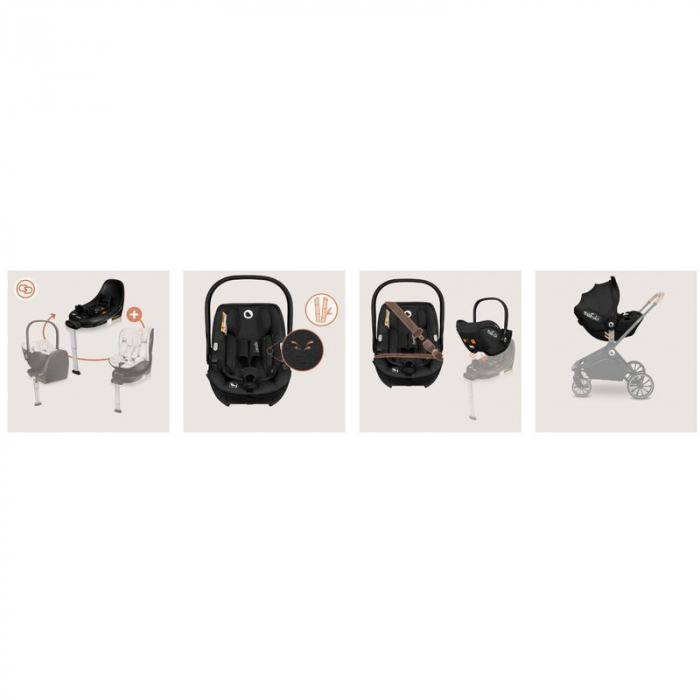 Scoica auto, Lionelo, Moxie, i-Size, 40-87 cm, Tetiera reglabila, intarita cu spuma de memorie, Carcasa ventilata, Din bambus, Protectie avansata, Conform cu R129, Negru [24]