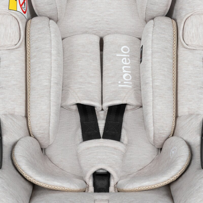 Scoica auto, Lionelo, Moxie, i-Size, 40-87 cm, Tetiera reglabila, intarita cu spuma de memorie, Carcasa ventilata, Din bambus, Protectie avansata, Conform cu R129, Bej [12]
