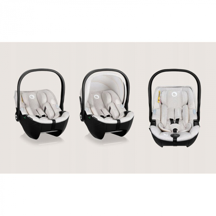 Scoica auto, Lionelo, Moxie, i-Size, 40-87 cm, Tetiera reglabila, intarita cu spuma de memorie, Carcasa ventilata, Din bambus, Protectie avansata, Conform cu R129, Bej [4]