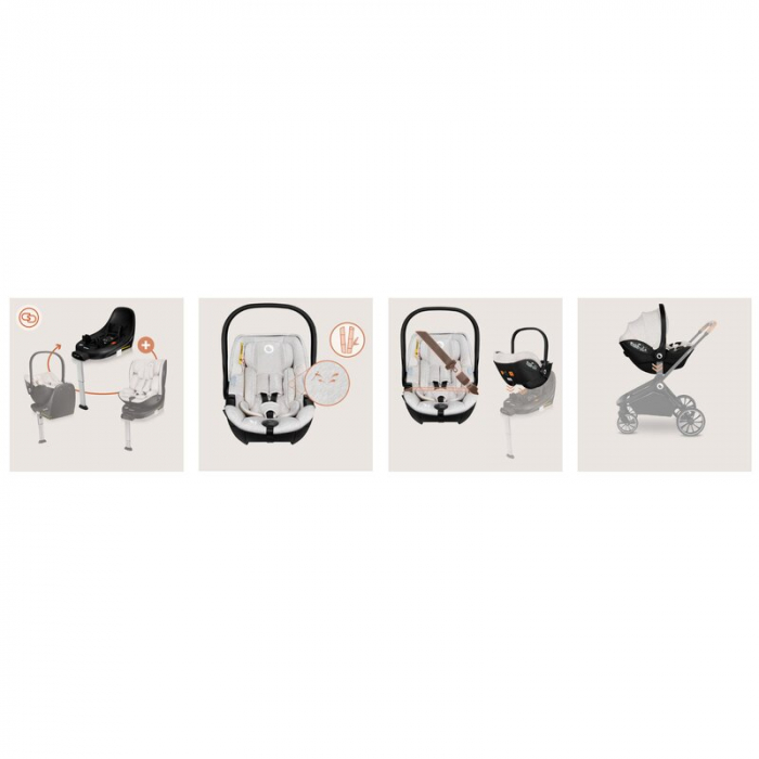 Scoica auto, Lionelo, Moxie, i-Size, 40-87 cm, Tetiera reglabila, intarita cu spuma de memorie, Carcasa ventilata, Din bambus, Protectie avansata, Conform cu R129, Bej [24]