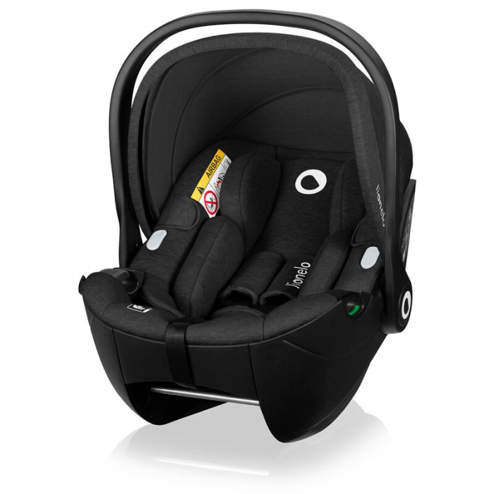 Scoica auto, Lionelo, Moxie, i-Size, 40-87 cm, Tetiera reglabila, intarita cu spuma de memorie, Carcasa ventilata, Din bambus, Protectie avansata, Conform cu R129, Negru [1]