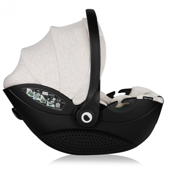 Scoica auto, Lionelo, Moxie, i-Size, 40-87 cm, Tetiera reglabila, intarita cu spuma de memorie, Carcasa ventilata, Din bambus, Protectie avansata, Conform cu R129, Bej [3]