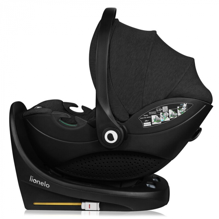 Scoica auto, Lionelo, Moxie, i-Size, Include baza rotativa 360 cu picior de fixare, 40-87 cm, Tetiera reglabila, intarita cu spuma de memorie, Carcasa ventilata, Din bambus, Protectie avansata, Confor [17]