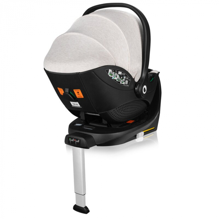 Scoica auto, Lionelo, Moxie, i-Size, Include baza rotativa 360 cu picior de fixare, 40-87 cm, Tetiera reglabila, intarita cu spuma de memorie, Carcasa ventilata, Din bambus, Protectie avansata, Confor [20]