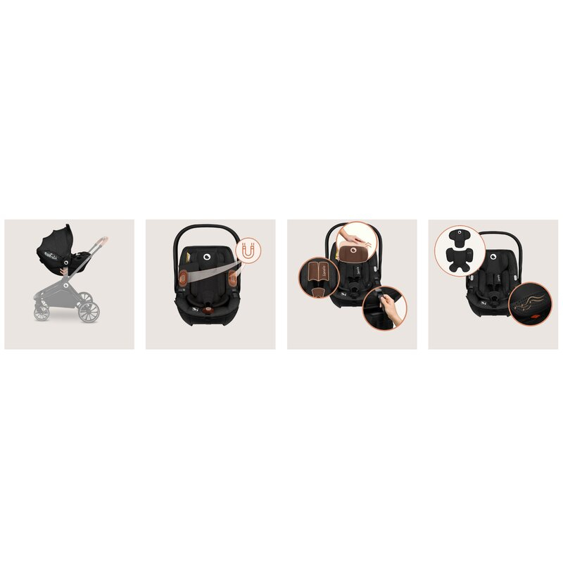 Scoica auto, Lionelo, Moxie, i-Size, Include baza rotativa 360 cu picior de fixare, 40-87 cm, Tetiera reglabila, intarita cu spuma de memorie, Carcasa ventilata, Din bambus, Protectie avansata, Confor [35]