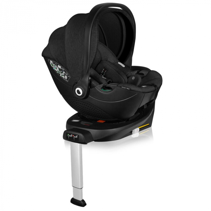 Scoica auto, Lionelo, Moxie, i-Size, Include baza rotativa 360 cu picior de fixare, 40-87 cm, Tetiera reglabila, intarita cu spuma de memorie, Carcasa ventilata, Din bambus, Protectie avansata, Confor [22]