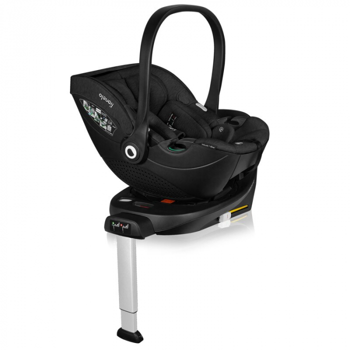 Scoica auto, Lionelo, Moxie, i-Size, Include baza rotativa 360 cu picior de fixare, 40-87 cm, Tetiera reglabila, intarita cu spuma de memorie, Carcasa ventilata, Din bambus, Protectie avansata, Confor [21]