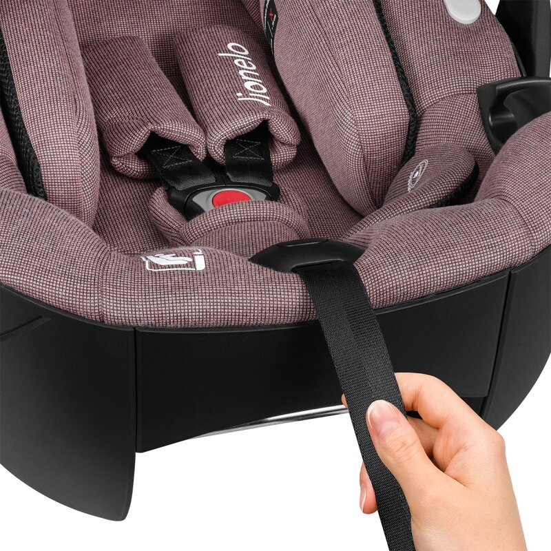 Scoica auto, Lionelo, Moxie, i-Size, Include baza rotativa 360 cu picior de fixare, 40-87 cm, Tetiera reglabila, intarita cu spuma de memorie, Carcasa ventilata, Din bambus, Protectie avansata, Confor [14]