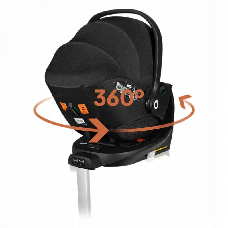 Scoica auto, Lionelo, Moxie, i-Size, Include baza rotativa 360 cu picior de fixare, 40-87 cm, Tetiera reglabila, intarita cu spuma de memorie, Carcasa ventilata, Din bambus, Protectie avansata, Confor [25]