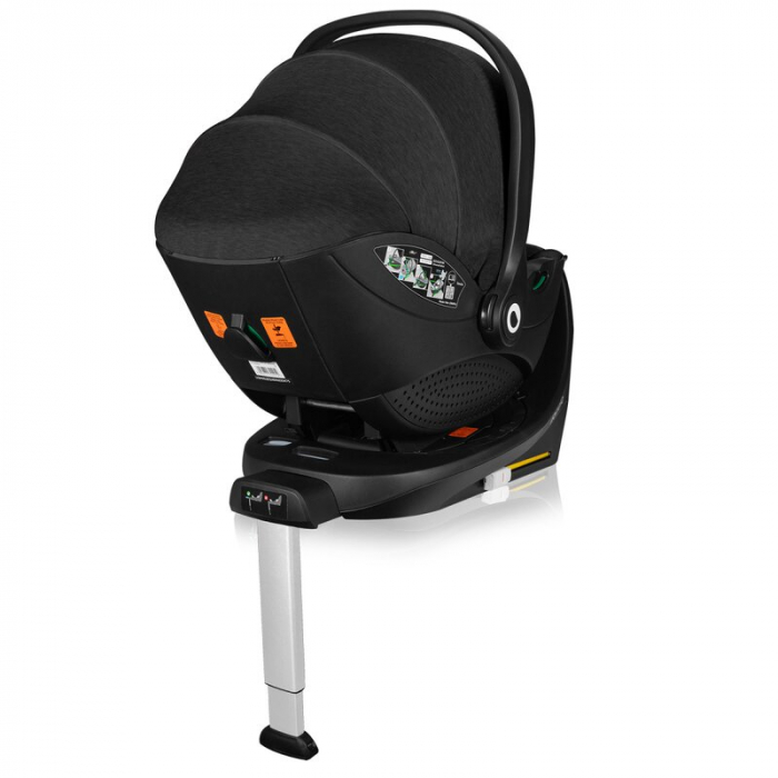 Scoica auto, Lionelo, Moxie, i-Size, Include baza rotativa 360 cu picior de fixare, 40-87 cm, Tetiera reglabila, intarita cu spuma de memorie, Carcasa ventilata, Din bambus, Protectie avansata, Confor [20]