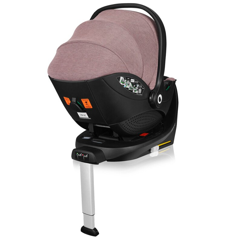 Scoica auto, Lionelo, Moxie, i-Size, Include baza rotativa 360 cu picior de fixare, 40-87 cm, Tetiera reglabila, intarita cu spuma de memorie, Carcasa ventilata, Din bambus, Protectie avansata, Confor [16]