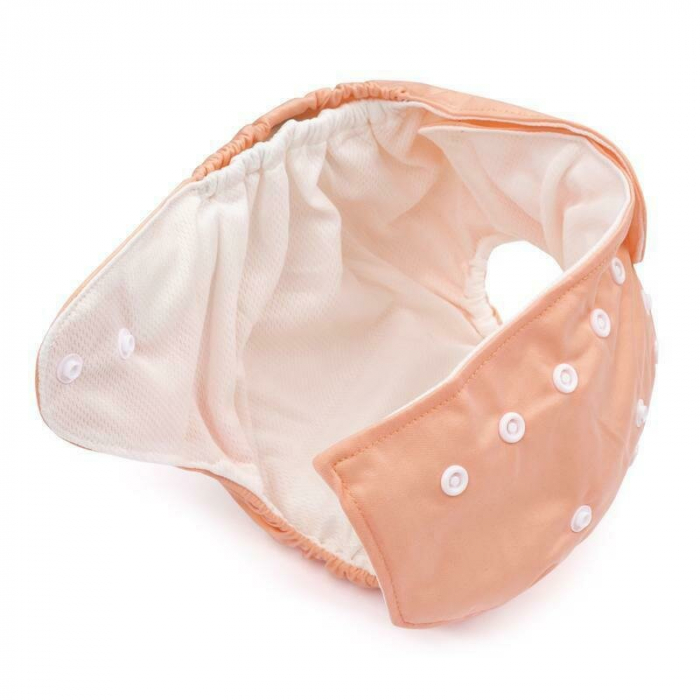 Scutec reutilizabil, Petite&Mars, Universabil, Cleme reglabile pentru a se potrivi cresterii copilului, Moale si delicat, Pentru greutate 3-15 kg, Reduce riscul de iritatie, 0 luni+, Pink [2]