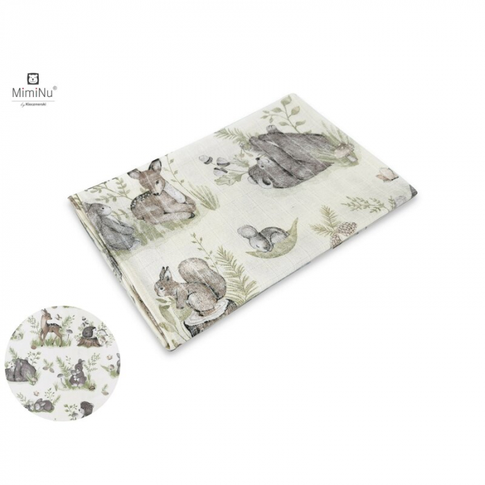 Scutec tetra, MimiNu, Din bumbac, Refolosibil, Cu multiple intrebuintari, Dimensiune 70x80 cm, Din bumbac certificat Oeko Tex Standard 100, Design, Calm Forest Natural [3]