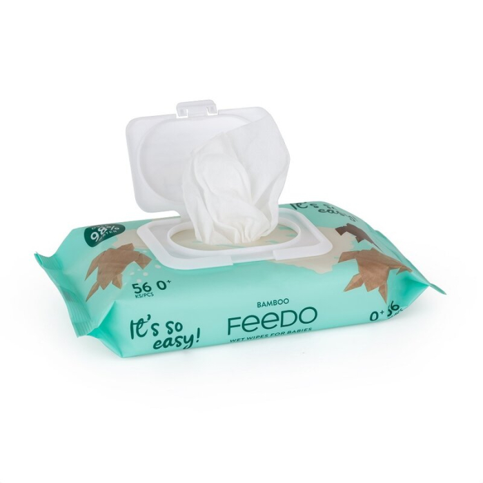 Servetele umede, Feedo, Biodegradabile, Bambus, Fara alcool, parfum sau alte substante chimice, Hipoalergenice, 0 luni+ [2]